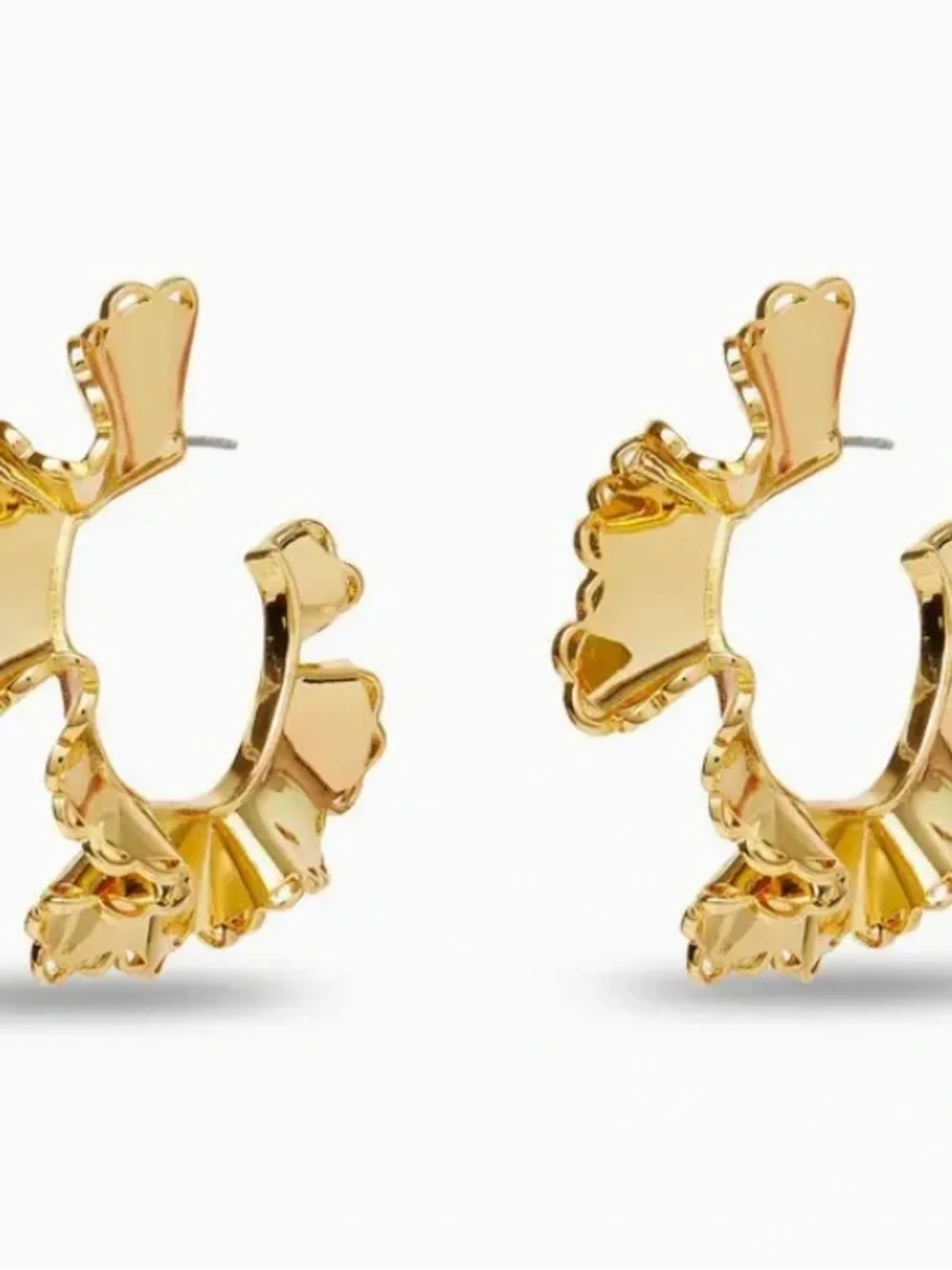 Lele Sadoughi Gold Petal Hoop Earrings